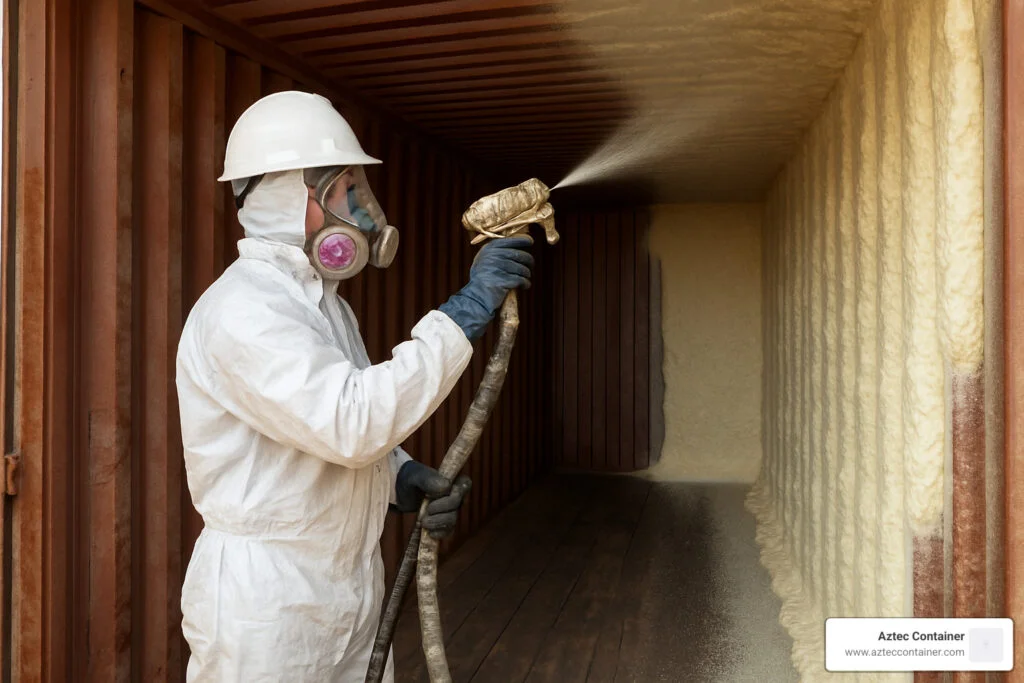spray foam insulation for shipping containers